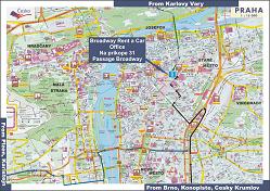 Prague car rental map